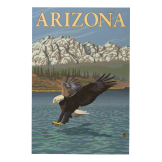 Eagle DivingArizona Wood Wall Art