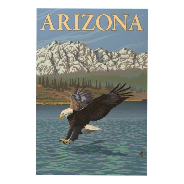 Eagle DivingArizona Wood Wall Art (Front)