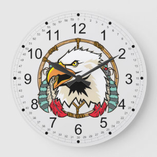 Eagle Dreamcatcher Large Clock