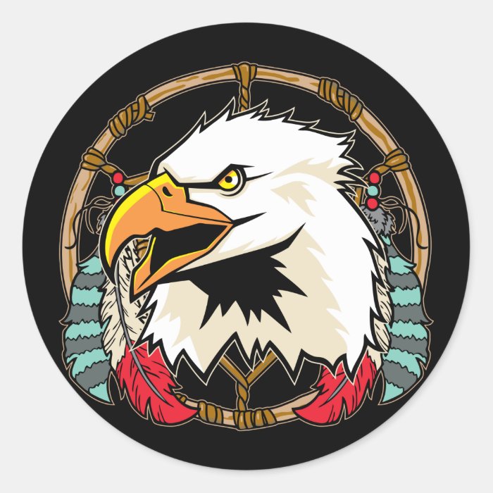 Eagle Dreamcatcher Round Stickers