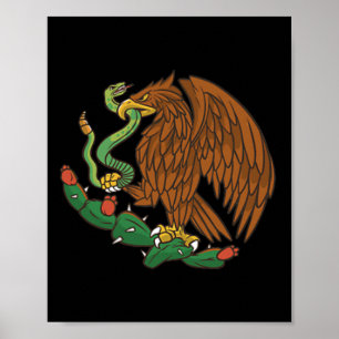 Eagle Emblem Mexico Mexican Flag Cinco De Mayo Mex Poster