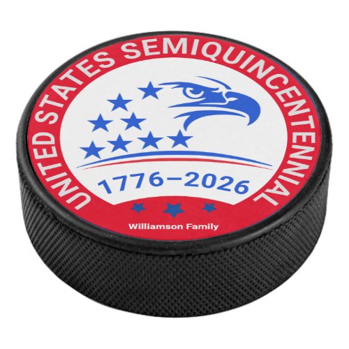 Eagle Emblem—United States 250th Tribute Hockey Puck