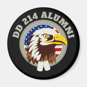 Eagle Emblem USA Flag DD 214 Alumni Magnet