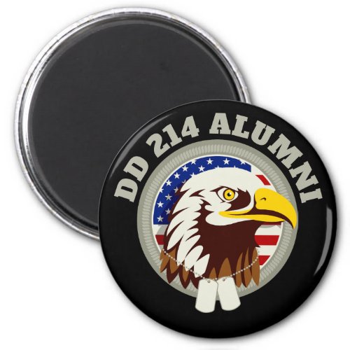Eagle Emblem USA Flag  DD 214 Alumni Magnet