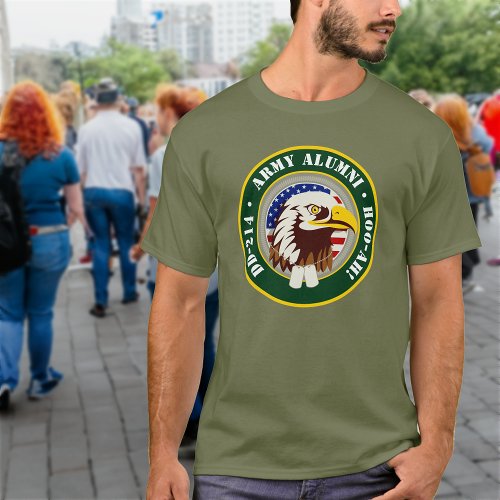 Eagle Emblem USA Flag  DD 214 Army Alumni T_Shirt
