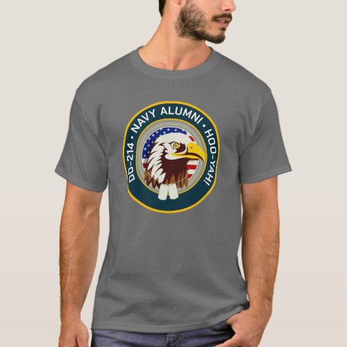 Eagle Emblem USA Flag  DD 214 Navy Alumni T_Shirt