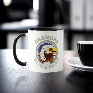 Eagle Emblem USA Flag   Grandpa DD 214 Black Mug