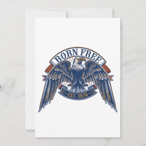 Eagle Emblem with Born Free Banner, Majestic Eagle Invitation