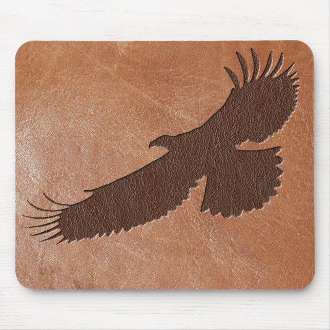 Eagle Embossed Leather Mouse Pad (Front)