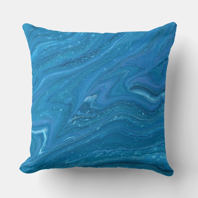 Eagle Eye 2 Abstract Blue Throw Pillow (Front)