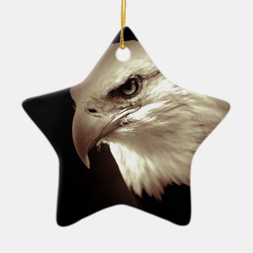 Eagle Eyes Ceramic Ornament