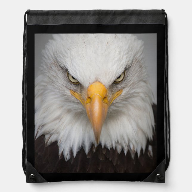 Eagle Face Drawstring Backpack (Front)