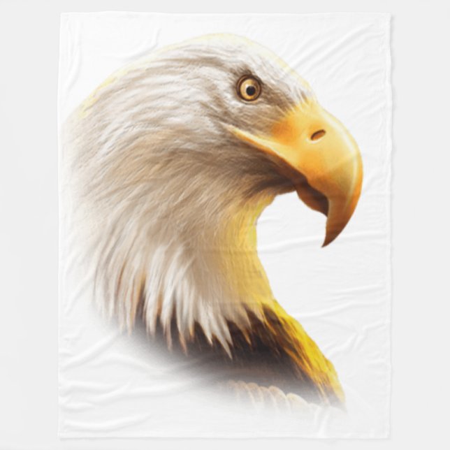 Eagle face  fleece blanket (Front)