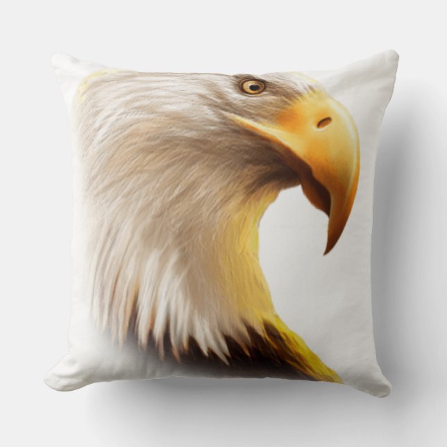 Eagle face  throw pillow (Front)