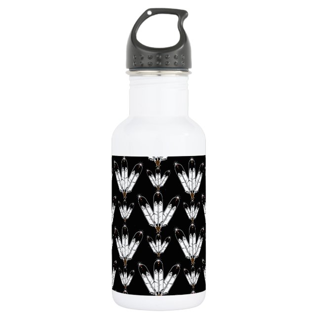 Eagle Feathers Stainless Steel Water Bottle (Front)