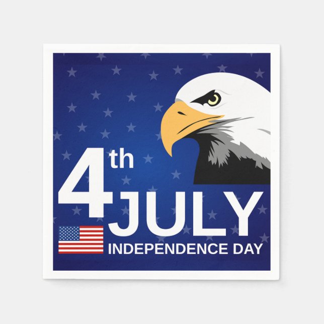 Eagle, Flag, 4th of July Eagle Napkins (Front)