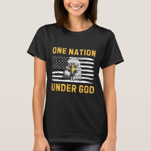 Eagle Flag 4th Of July One Nation Under God  T_Shirt