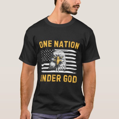 Eagle Flag 4th Of July One Nation Under God  T_Shirt