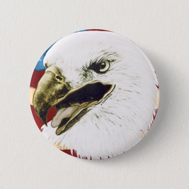 Eagle Flag Pinback Button (Front)