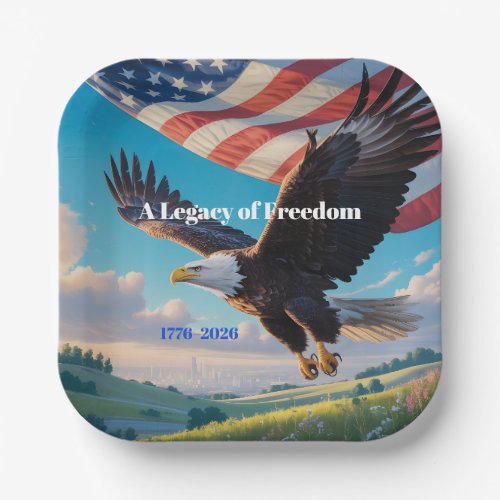 Eagle & Flag | U.S. 250th Anniversary 1776–2026 Paper Plates