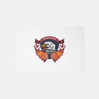 Eagle Flame Basketball Crest Rug