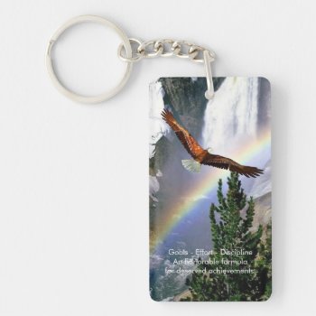 Eagle Flies Over The Rainbow - 2 Sided Key Chain by BridesToBe at Zazzle