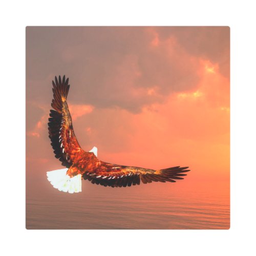 Eagle flying _ 3D render Metal Print
