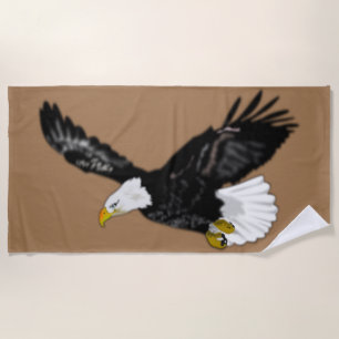 Eagle Flying Beach Towel - Your Color