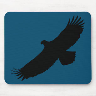 Eagle Flying Blue Mouse Pade - Your Color - Text Pad