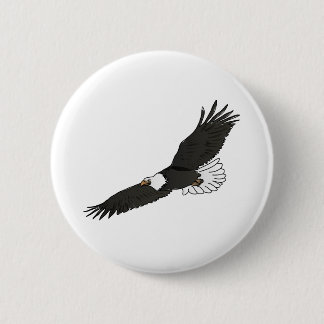 Eagle flying button