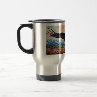 Eagle Flying in the Mountains (I) Travel Mug
