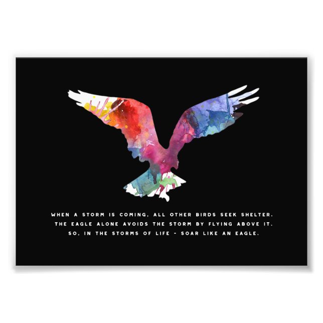 Eagle Flying Inspirational Motivational Quote Art Photo Print (Front)
