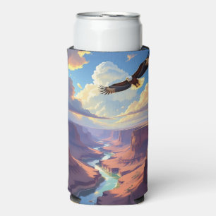Eagle Flying over a Canyon Seltzer Can Cooler