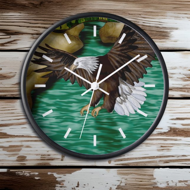Eagle Flying over River and Mountains Clock (Creator Uploaded)