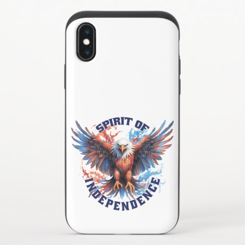 eagle flying with the colors blue and red iPhone XS slider case