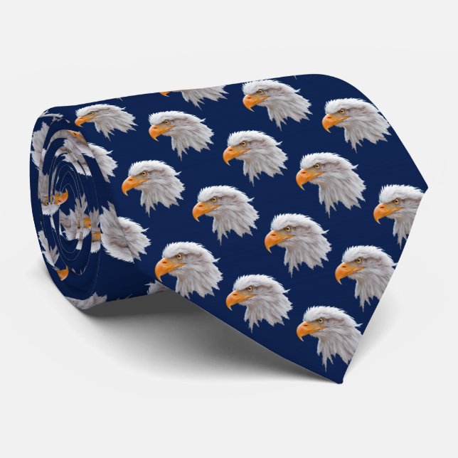 Eagle Frenzy Tie (Navy) (Rolled)