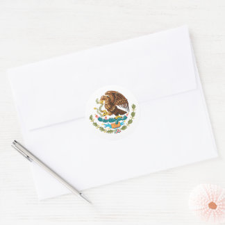 Eagle From Mexican Flag Classic Round Sticker