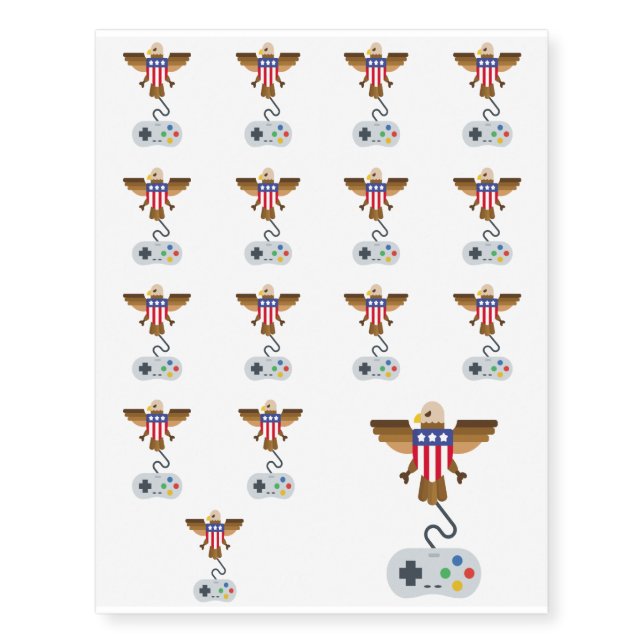 eagle gamer temporary tattoos (Front)