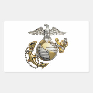 Eagle Globe Anchor Rectangular Sticker