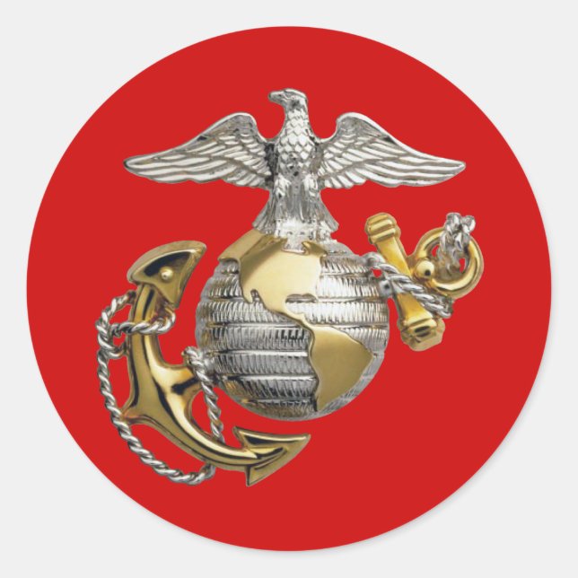 Eagle Globe and Anchor Classic Round Sticker (Front)