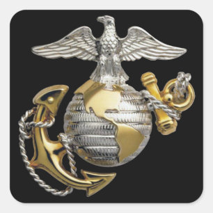 Eagle Globe and Anchor Square Sticker