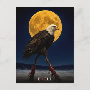 Eagle Glowing Legs gothic Surreal Postcard