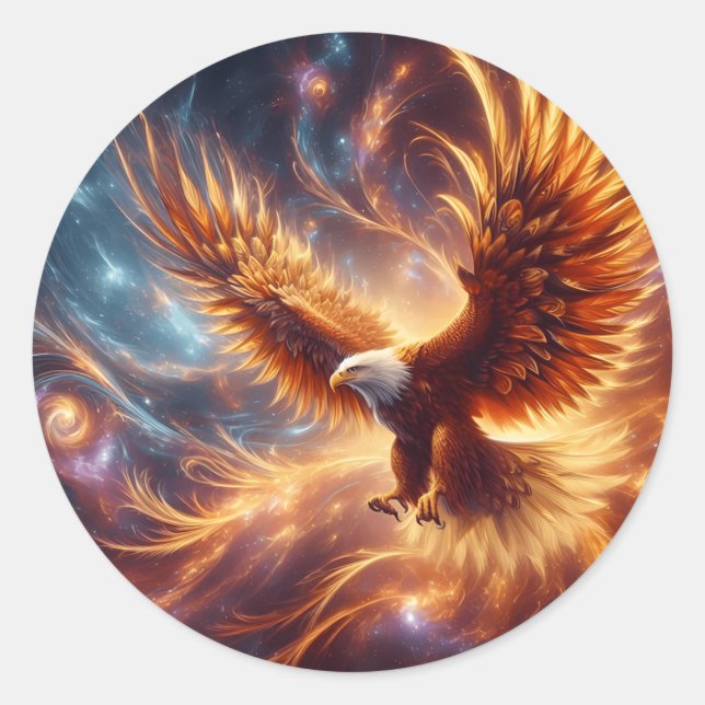 eagle gold feathers classic round sticker (Front)