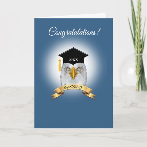 Eagle Graduation Congratulations on Award Blue Card
