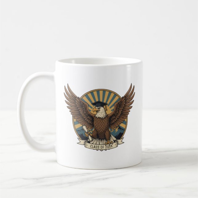 Eagle Graduation Customizable Coffee Mug (Left)