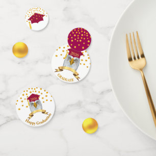 Eagle Graduation in Burgundy & Gold Table Confetti