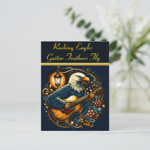 Eagle Guitarist Under Night Sky Postcard