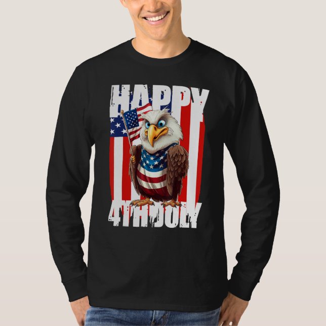 Eagle Happy 4th Of July Patriotic American 1 T-Shirt (Front)