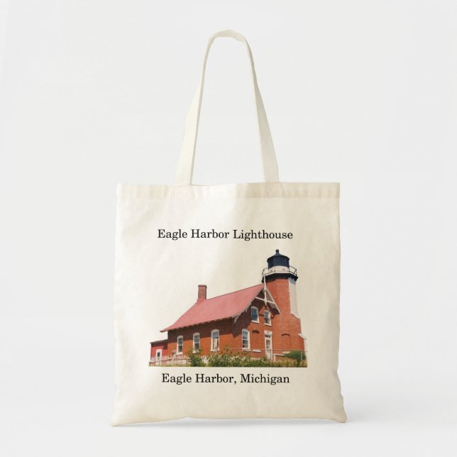 Eagle Harbor Lighthouse cut out tote bag (Front)