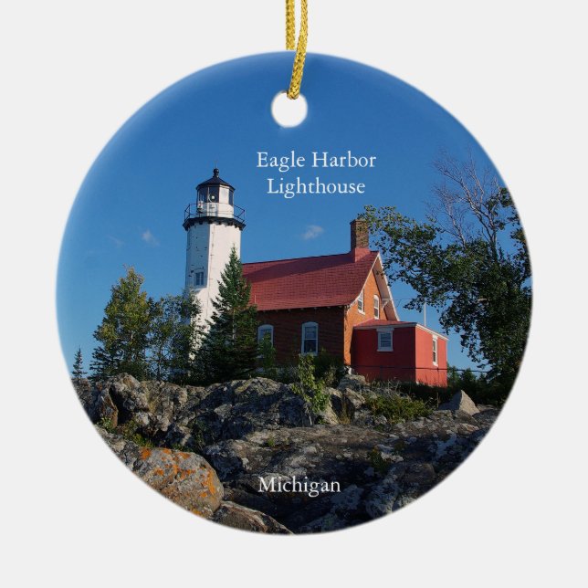 Eagle Harbor Lighthouse ornament (Front)
